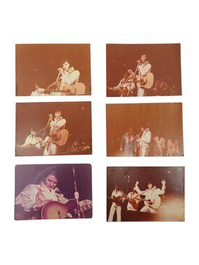Elvis Presley 3.5 x 4.75 Concert 1970s Photos Lot Of 6 Candid Original Snapshots